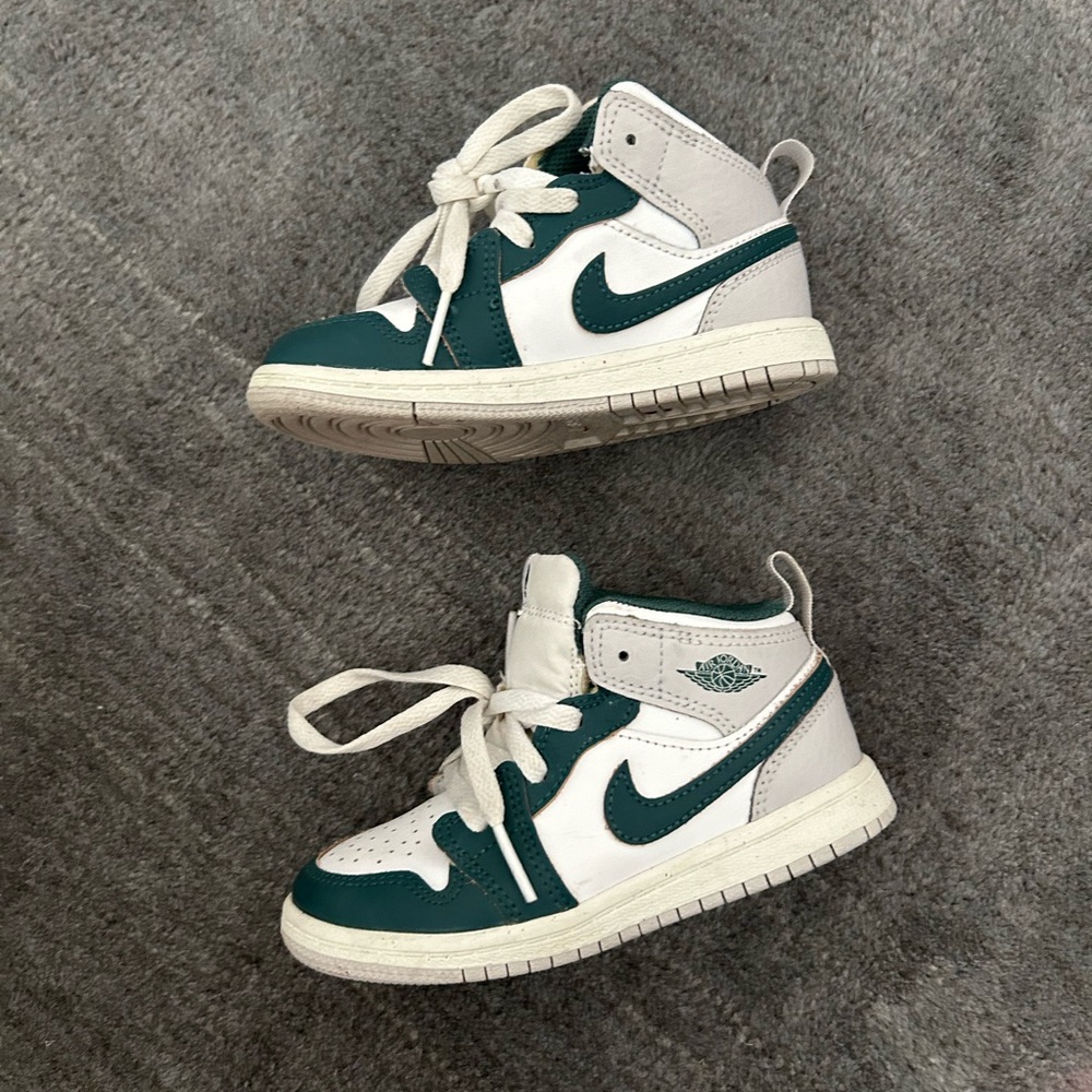 Nike Green and White Dunk High Sneakers